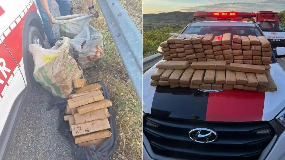 Polícia apreende mais de R$ 150 mil em maconha após tombamento de caminhão no Sertão da Paraíba
