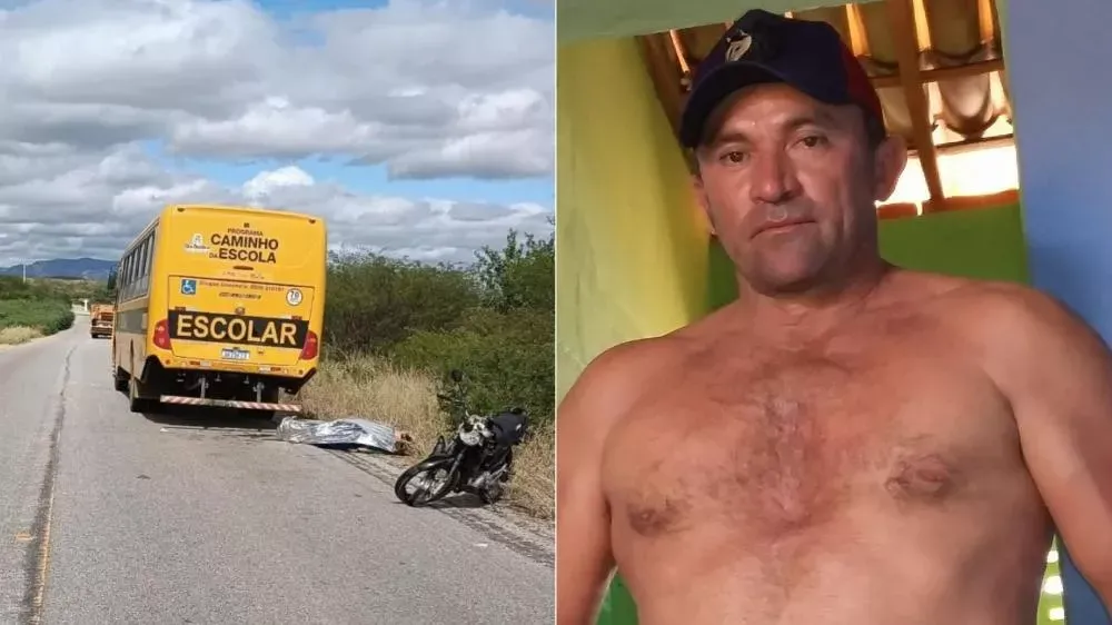 Homem morre em colisão com ônibus escolar próximo a Cacimba de Areia