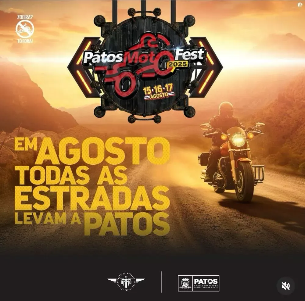 Patos Moto Fest 2025 será realizado em agosto e deve atrair motociclistas de todo o Brasil