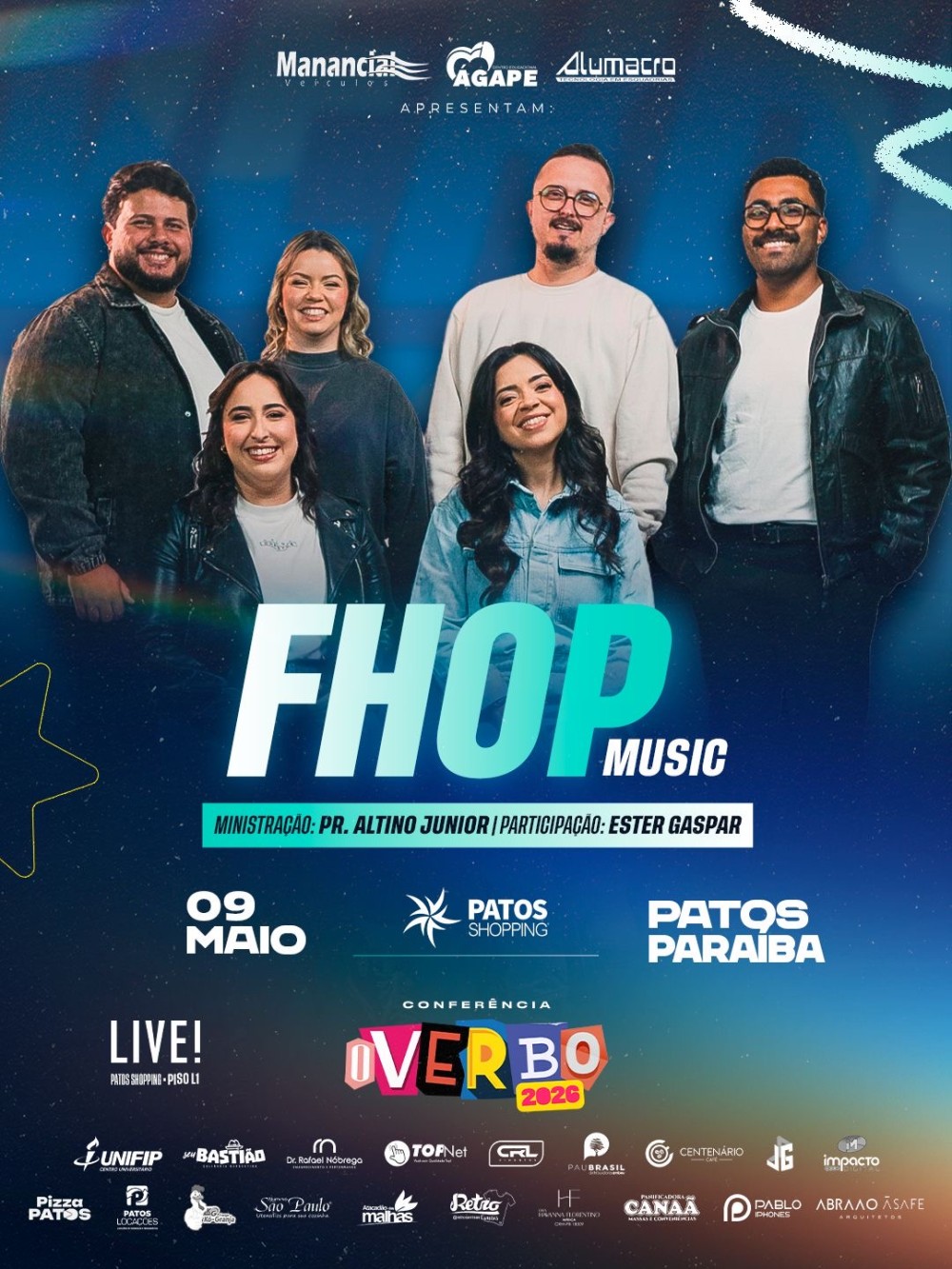 FHOP é confirmada na Conferência O Verbo 2026 em Patos e promete reunir milhares de pessoas em uma noite de adoração