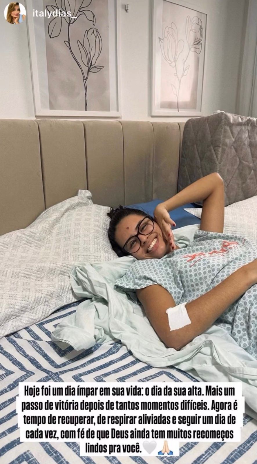 Irmã celebra alta de jovem ferida em acidente em Patos; prima segue internada em estado estável